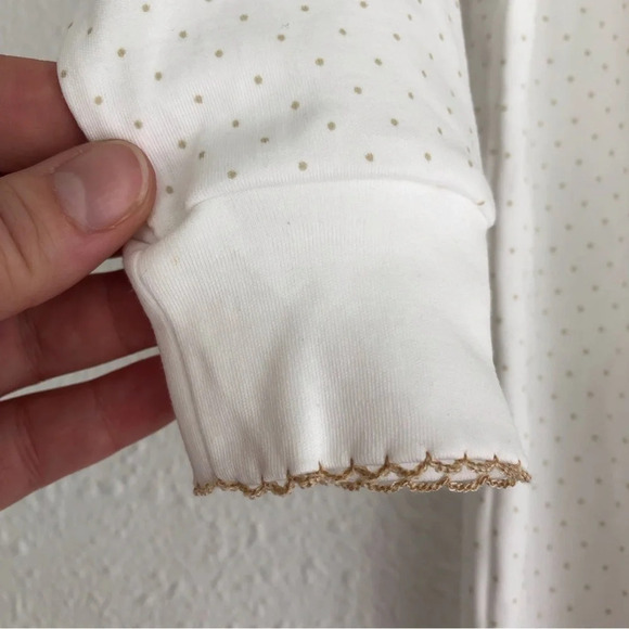 NWT Dondolo footie sleeper white with tiny taupe polka dots size 2T - Picture 10 of 12